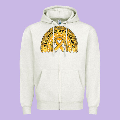 Childhood Cancer Awareness Rainbow Zipper Hoodie Designed By Jasminsmagicworld
