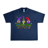 Navy autism Gnome Urban Heavy Tee - CowhideDigitalArt