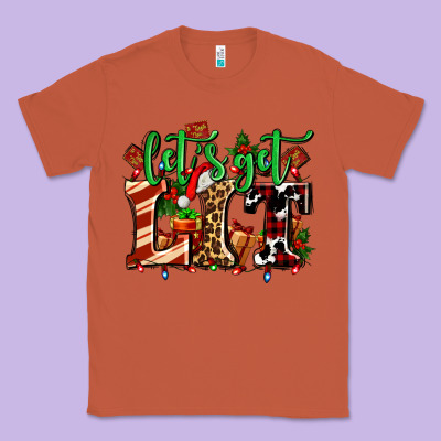 Lets Get Lit With Christmas Classic Tee Designed By Adodesignshop