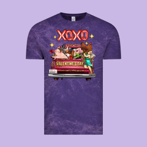 Valentine's Day Truck Farm Animals Cupid Xoxo Vintage Tee Designed By Fadigitalartstudio