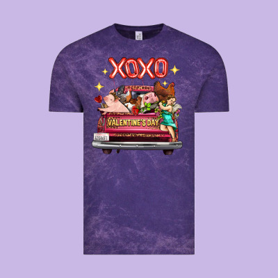 Valentine's Day Truck Farm Animals Cupid Xoxo Vintage Tee Designed By Fadigitalartstudio