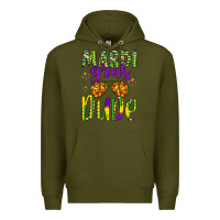 Army Green mardi gras dude Premium Hoodie - Artiststas
