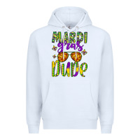 White mardi gras dude Premium Hoodie - Artiststas