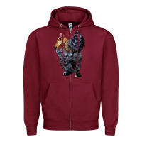Burgundy Brahma Rooster Zipper Hoodie - LillyAllenDesigns