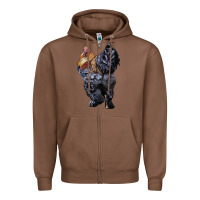 Chestnut Brahma Rooster Zipper Hoodie - LillyAllenDesigns