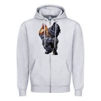 Heather Grey Brahma Rooster Zipper Hoodie - LillyAllenDesigns