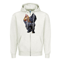 Oatmeal Heather Brahma Rooster Zipper Hoodie - LillyAllenDesigns