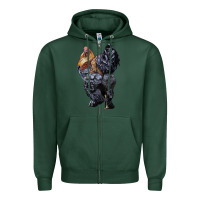 Sports Green Brahma Rooster Zipper Hoodie - LillyAllenDesigns