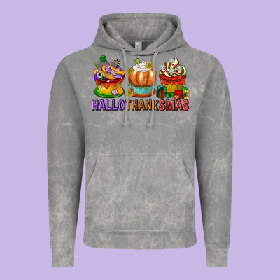 Hallothanksmas Cupcakes Vintage Hoodie Designed By Texasbilliewilder