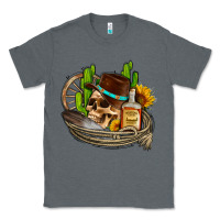 Charcoal Heather cowboy cactus  sunflowers whiskey Classic Tee - AdoDesignShop