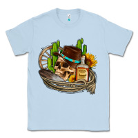 Dusty Blue cowboy cactus  sunflowers whiskey Classic Tee - AdoDesignShop
