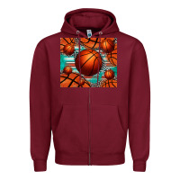 Burgundy basketball leopard serape tumbler Zipper Hoodie - Jasminsmagicworld