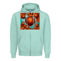 Seafoam basketball leopard serape tumbler Zipper Hoodie - Jasminsmagicworld