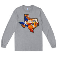 Heather Grey texas map fall Long Sleeve Tee - JahusDesignShop