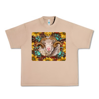 Burro merino ram with sunflowers and gemstone mousepad Urban Heavy Tee - BarkalooDesign