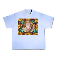 Grape Ice merino ram with sunflowers and gemstone mousepad Urban Heavy Tee - BarkalooDesign