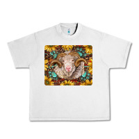 Lunar Rock merino ram with sunflowers and gemstone mousepad Urban Heavy Tee - BarkalooDesign