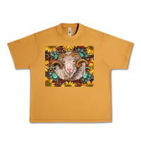 Peanut Butter merino ram with sunflowers and gemstone mousepad Urban Heavy Tee - BarkalooDesign