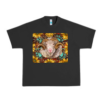 Pigment Black merino ram with sunflowers and gemstone mousepad Urban Heavy Tee - BarkalooDesign