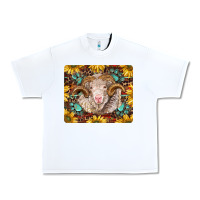 White merino ram with sunflowers and gemstone mousepad Urban Heavy Tee - BarkalooDesign