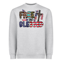 Heather Grey free and blessed Heavyweight Sweatshirt - CowhideDigitalArt