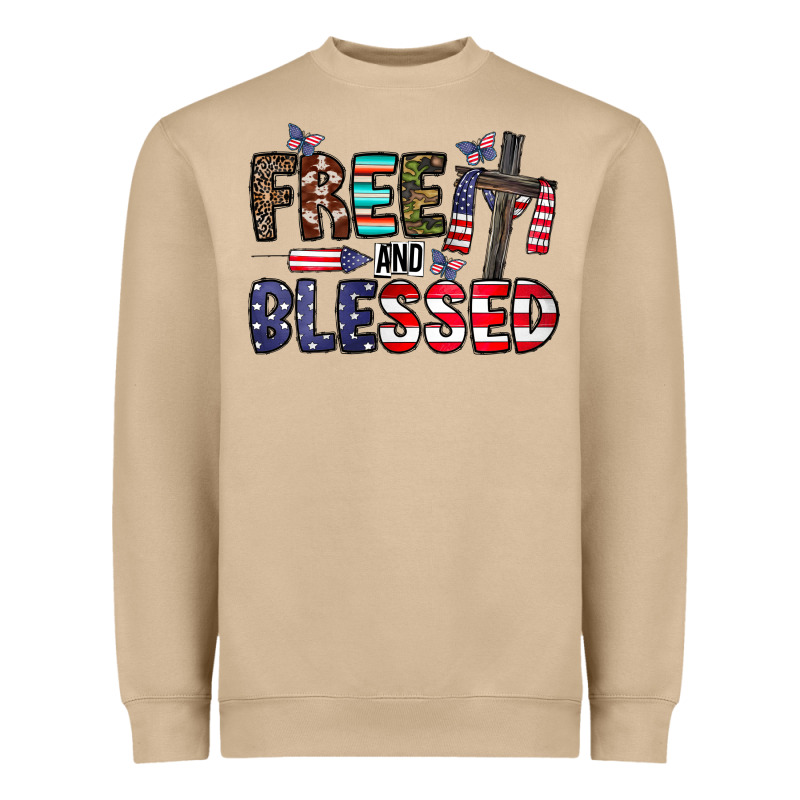 Free And Blessed Heavyweight Sweatshirt by CowhideDigitalArt | Teevron
