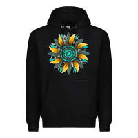 Black sunflower gemstone leopard Premium Hoodie - Artiststas