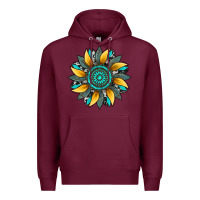 Burgundy sunflower gemstone leopard Premium Hoodie - Artiststas