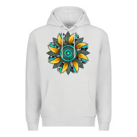 Dove Grey sunflower gemstone leopard Premium Hoodie - Artiststas