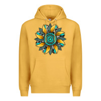 Mustard sunflower gemstone leopard Premium Hoodie - Artiststas