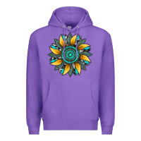 Purple sunflower gemstone leopard Premium Hoodie - Artiststas