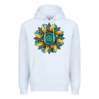 White sunflower gemstone leopard Premium Hoodie - Artiststas