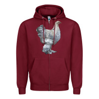 Burgundy Brahma Chicken Zipper Hoodie - LillyAllenDesigns