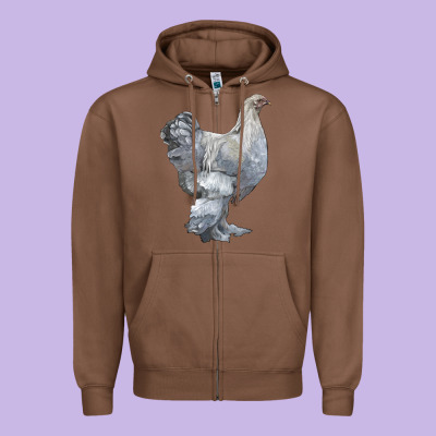 Brahma Chicken Zipper Hoodie Designed By Lillyallendesigns