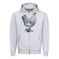 Heather Grey Brahma Chicken Zipper Hoodie - LillyAllenDesigns