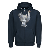 Navy Brahma Chicken Zipper Hoodie - LillyAllenDesigns