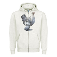 Oatmeal Heather Brahma Chicken Zipper Hoodie - LillyAllenDesigns