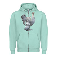 Seafoam Brahma Chicken Zipper Hoodie - LillyAllenDesigns