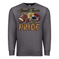 Charcoal Heather small town big pride maroon yellow Premium Sweatshirt - MaliasSmallBusiness