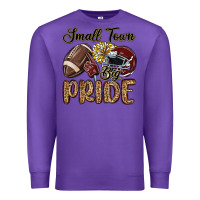 Purple small town big pride maroon yellow Premium Sweatshirt - MaliasSmallBusiness