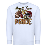 White small town big pride maroon yellow Premium Sweatshirt - MaliasSmallBusiness