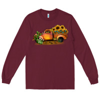 Burgundy sunflower truck Long Sleeve Tee - JahusDesignShop