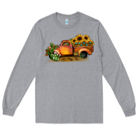 Heather Grey sunflower truck Long Sleeve Tee - JahusDesignShop