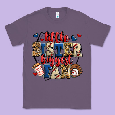 Little Sister Biggest Fan Baseball Classic Tee Designed By Jasminsmagicworld
