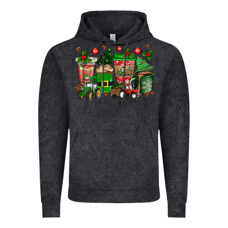 Christmas Tractor Coffee Cups Vintage Hoodie by texasbilliewilder | Teevron