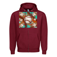 Burgundy baseball turquoise serape glitter tumbler Zipper Hoodie - Jasminsmagicworld