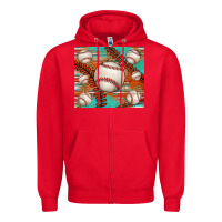 Red baseball turquoise serape glitter tumbler Zipper Hoodie - Jasminsmagicworld