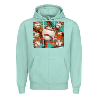 Seafoam baseball turquoise serape glitter tumbler Zipper Hoodie - Jasminsmagicworld