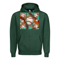 Sports Green baseball turquoise serape glitter tumbler Zipper Hoodie - Jasminsmagicworld