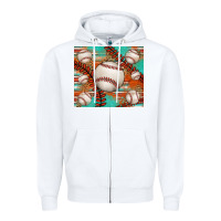 Baseball Turquoise Serape Glitter Tumbler Zipper Hoodie | Teevron